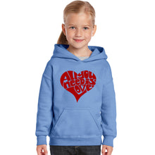 Load image into Gallery viewer, All You Need Is Love - Girl&#39;s Word Art Hooded Sweatshirt