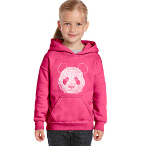 Panda - Girl's Word Art Hooded Sweatshirt