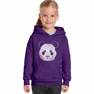 Panda - Girl's Word Art Hooded Sweatshirt