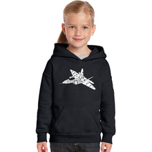 Load image into Gallery viewer, FIGHTER JET NEED FOR SPEED - Girl&#39;s Word Art Hooded Sweatshirt