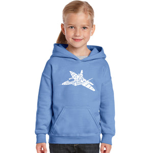 FIGHTER JET NEED FOR SPEED - Girl's Word Art Hooded Sweatshirt