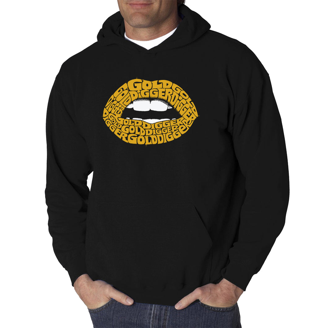 Gold Digger Lips - Men's Word Art Hooded Sweatshirt