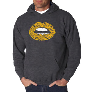 Gold Digger Lips - Men's Word Art Hooded Sweatshirt