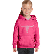 Load image into Gallery viewer, Names of Legendary Outlaws - Girl&#39;s Word Art Hooded Sweatshirt
