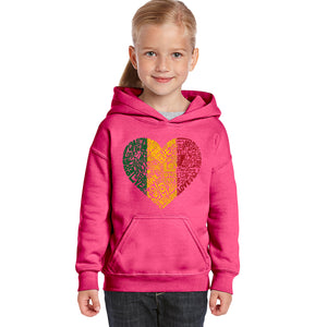 One Love Heart - Girl's Word Art Hooded Sweatshirt