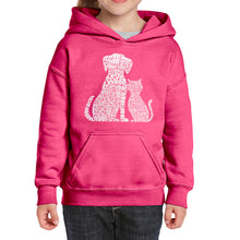 Load image into Gallery viewer, Dogs and Cats  - Girl&#39;s Word Art Hooded Sweatshirt