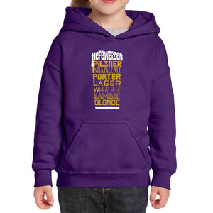 Styles of Beer  - Girl's Word Art Hooded Sweatshirt