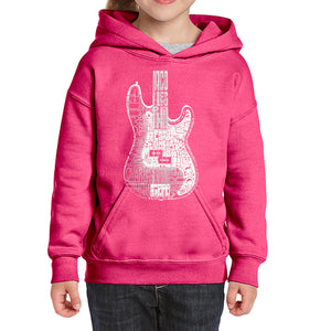 Bass Guitar  - Girl's Word Art Hooded Sweatshirt