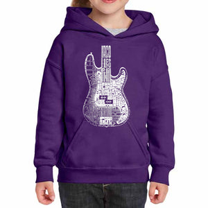 Bass Guitar  - Girl's Word Art Hooded Sweatshirt