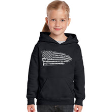 Load image into Gallery viewer, Pledge of Allegiance Flag  - Girl&#39;s Word Art Hooded Sweatshirt