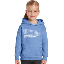 Load image into Gallery viewer, Pledge of Allegiance Flag  - Girl&#39;s Word Art Hooded Sweatshirt