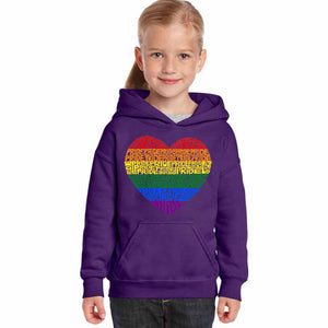 Pride Heart - Girl's Word Art Hooded Sweatshirt