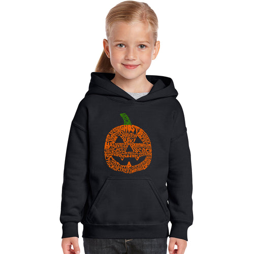 Pumpkin - Girl's Word Art Hooded Sweatshirt