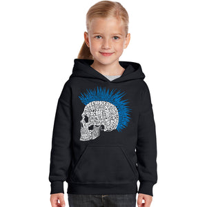 Punk Mohawk - Girl's Word Art Hooded Sweatshirt