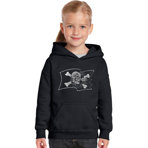 FAMOUS PIRATE CAPTAINS AND SHIPS - Girl's Word Art Hooded Sweatshirt
