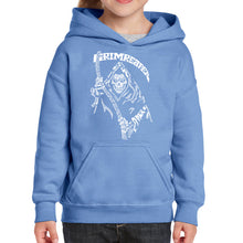 Load image into Gallery viewer, Grim Reaper  - Girl&#39;s Word Art Hooded Sweatshirt