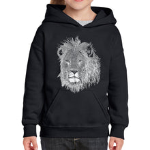 Load image into Gallery viewer, Lion  - Girl&#39;s Word Art Hooded Sweatshirt