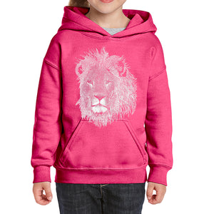 Lion  - Girl's Word Art Hooded Sweatshirt
