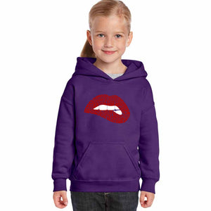 Savage Lips - Girl's Word Art Hooded Sweatshirt