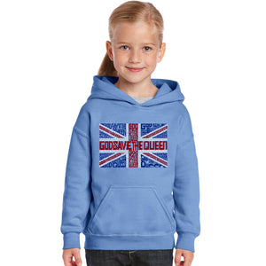 God Save The Queen - Girl's Word Art Hooded Sweatshirt