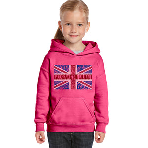 God Save The Queen - Girl's Word Art Hooded Sweatshirt