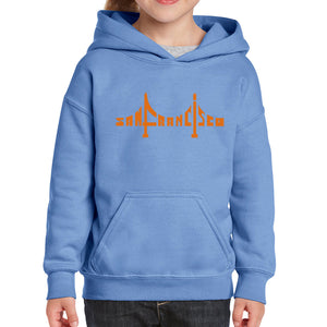 San Francisco Bridge  - Girl's Word Art Hooded Sweatshirt