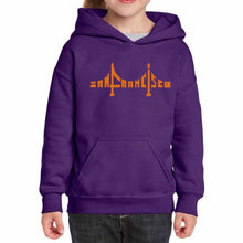 Load image into Gallery viewer, San Francisco Bridge  - Girl&#39;s Word Art Hooded Sweatshirt
