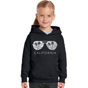 California Shades - Girl's Word Art Hooded Sweatshirt