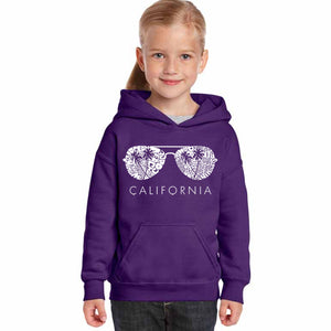 California Shades - Girl's Word Art Hooded Sweatshirt