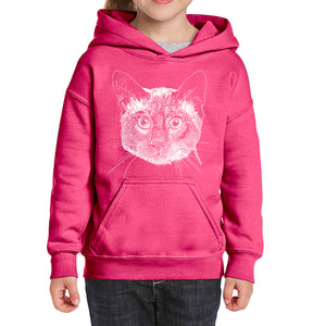 Siamese Cat  - Girl's Word Art Hooded Sweatshirt