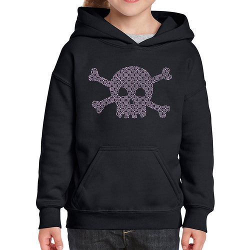XOXO Skull  - Girl's Word Art Hooded Sweatshirt