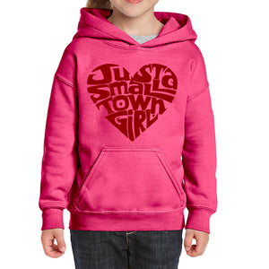 Just a Small Town Girl  - Girl's Word Art Hooded Sweatshirt