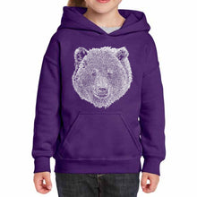 Load image into Gallery viewer, Bear Face  - Girl&#39;s Word Art Hooded Sweatshirt