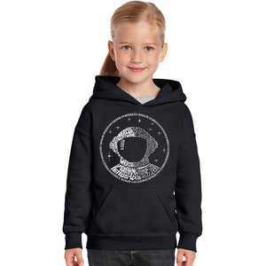 I Need My Space Astronaut - Girl's Word Art Hooded Sweatshirt
