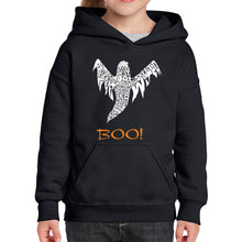 Load image into Gallery viewer, Halloween Ghost - Girl&#39;s Word Art Hooded Sweatshirt