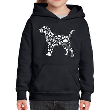 Load image into Gallery viewer, Dog Paw Prints  - Girl&#39;s Word Art Hooded Sweatshirt