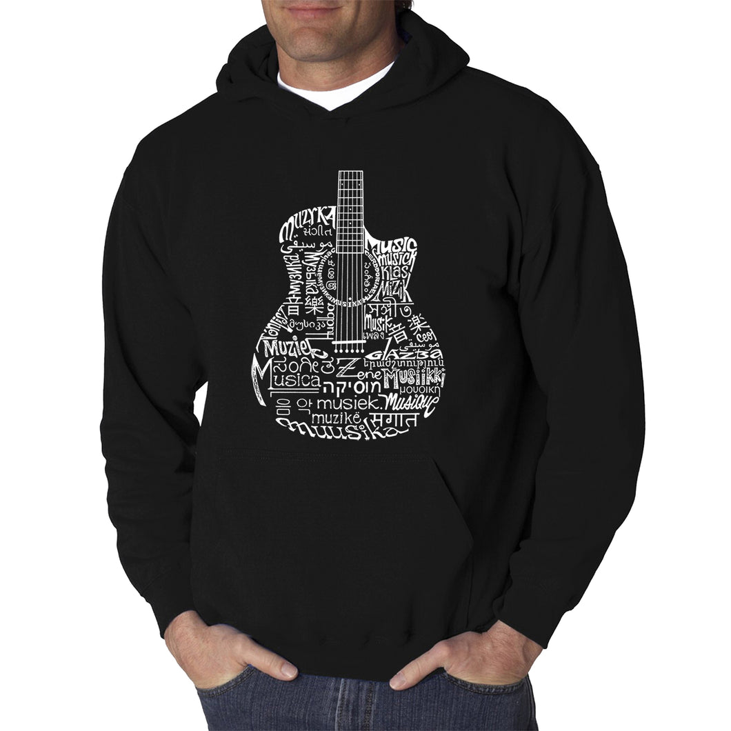 Languages Guitar - Men's Word Art Hooded Sweatshirt