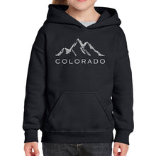 Load image into Gallery viewer, Colorado Ski Towns  - Girl&#39;s Word Art Hooded Sweatshirt