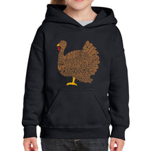 Load image into Gallery viewer, Thanksgiving - Girl&#39;s Word Art Hooded Sweatshirt