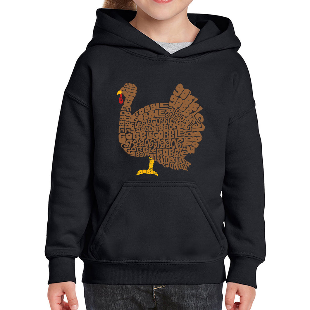 Thanksgiving - Girl's Word Art Hooded Sweatshirt