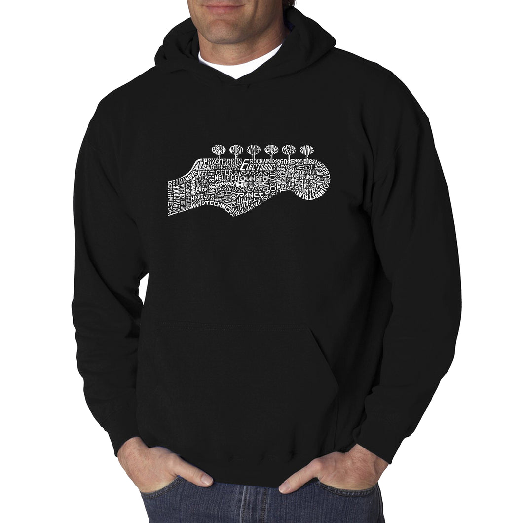 Guitar Head - Men's Word Art Hooded Sweatshirt