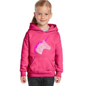 Unicorn - Girl's Word Art Hooded Sweatshirt