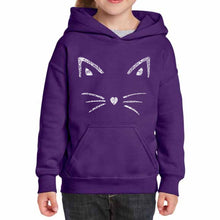 Load image into Gallery viewer, Whiskers  - Girl&#39;s Word Art Hooded Sweatshirt