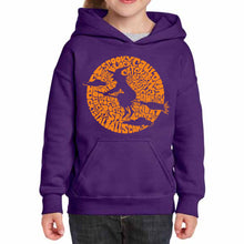 Load image into Gallery viewer, Spooky Witch  - Girl&#39;s Word Art Hooded Sweatshirt