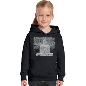 Zen Buddha - Girl's Word Art Hooded Sweatshirt