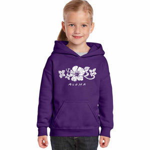 ALOHA - Girl's Word Art Hooded Sweatshirt