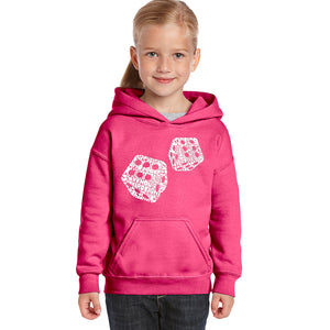 DIFFERENT ROLLS THROWN IN THE GAME OF CRAPS - Girl's Word Art Hooded Sweatshirt