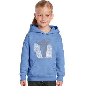 ELEPHANT - Girl's Word Art Hooded Sweatshirt