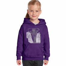 Load image into Gallery viewer, ELEPHANT - Girl&#39;s Word Art Hooded Sweatshirt