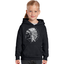 Load image into Gallery viewer, POPULAR NATIVE AMERICAN INDIAN TRIBES - Girl&#39;s Word Art Hooded Sweatshirt